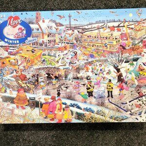 Gibsons 1000pc I Love Winter comic jigsaw puzzle by Mike Jupp